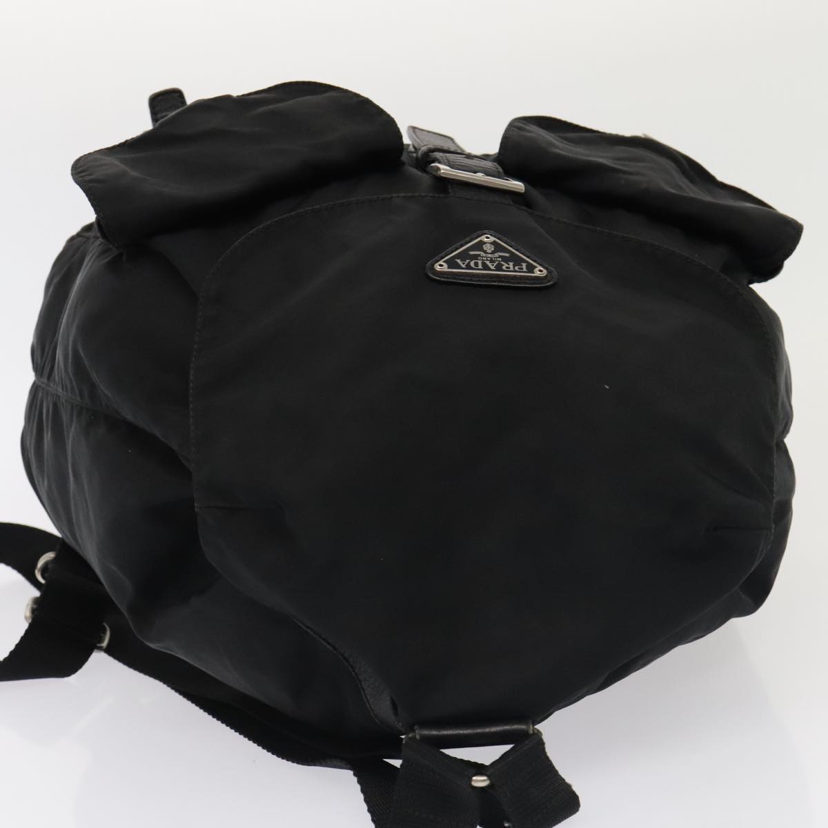 PRADA Backpack Nylon Black Silver Auth bs17650