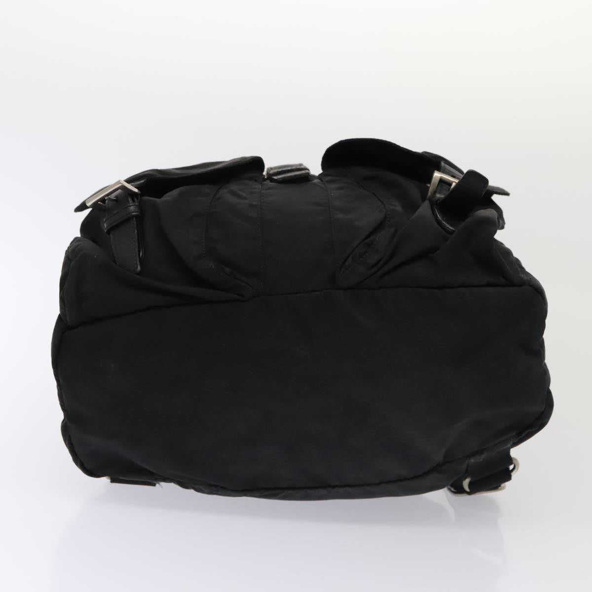 PRADA Backpack Nylon Black Silver Auth bs17650