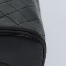 CHANEL Vanity Cosmetic Pouch Lamb Skin Black Gold CC Auth bs17658-16