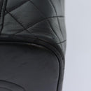 CHANEL Vanity Cosmetic Pouch Lamb Skin Black Gold CC Auth bs17658-8