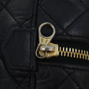 CHANEL Vanity Cosmetic Pouch Lamb Skin Black Gold CC Auth bs17658-18