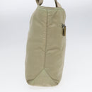PRADA Tote Bag Nylon Beige Silver Auth bs17670-4