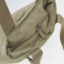 PRADA Tote Bag Nylon Beige Silver Auth bs17670-6