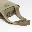 PRADA Tote Bag Nylon Beige Silver Auth bs17670-7