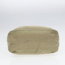 PRADA Tote Bag Nylon Beige Silver Auth bs17670-5