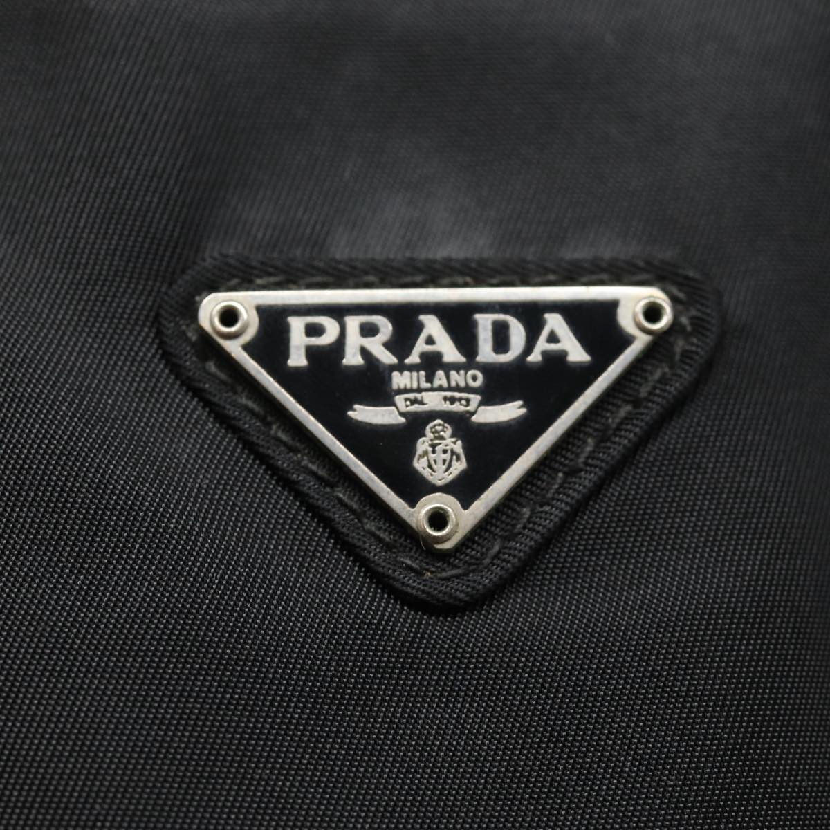 PRADA Shoulder Bag Nylon Black Silver Auth bs17672