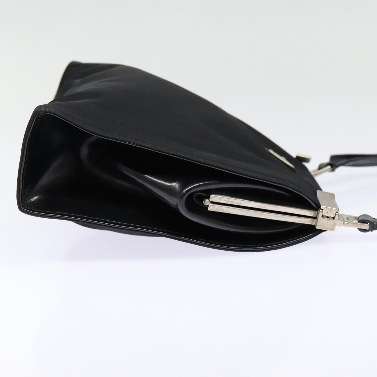 PRADA Shoulder Bag Nylon Black Silver Auth bs17672