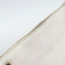 CHANEL Chain Shoulder Bag Calf Skin White Gold CC Auth bs17674-14