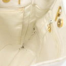 CHANEL Chain Shoulder Bag Calf Skin White Gold CC Auth bs17674-17
