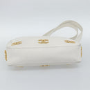 CHANEL Chain Shoulder Bag Calf Skin White Gold CC Auth bs17674-9