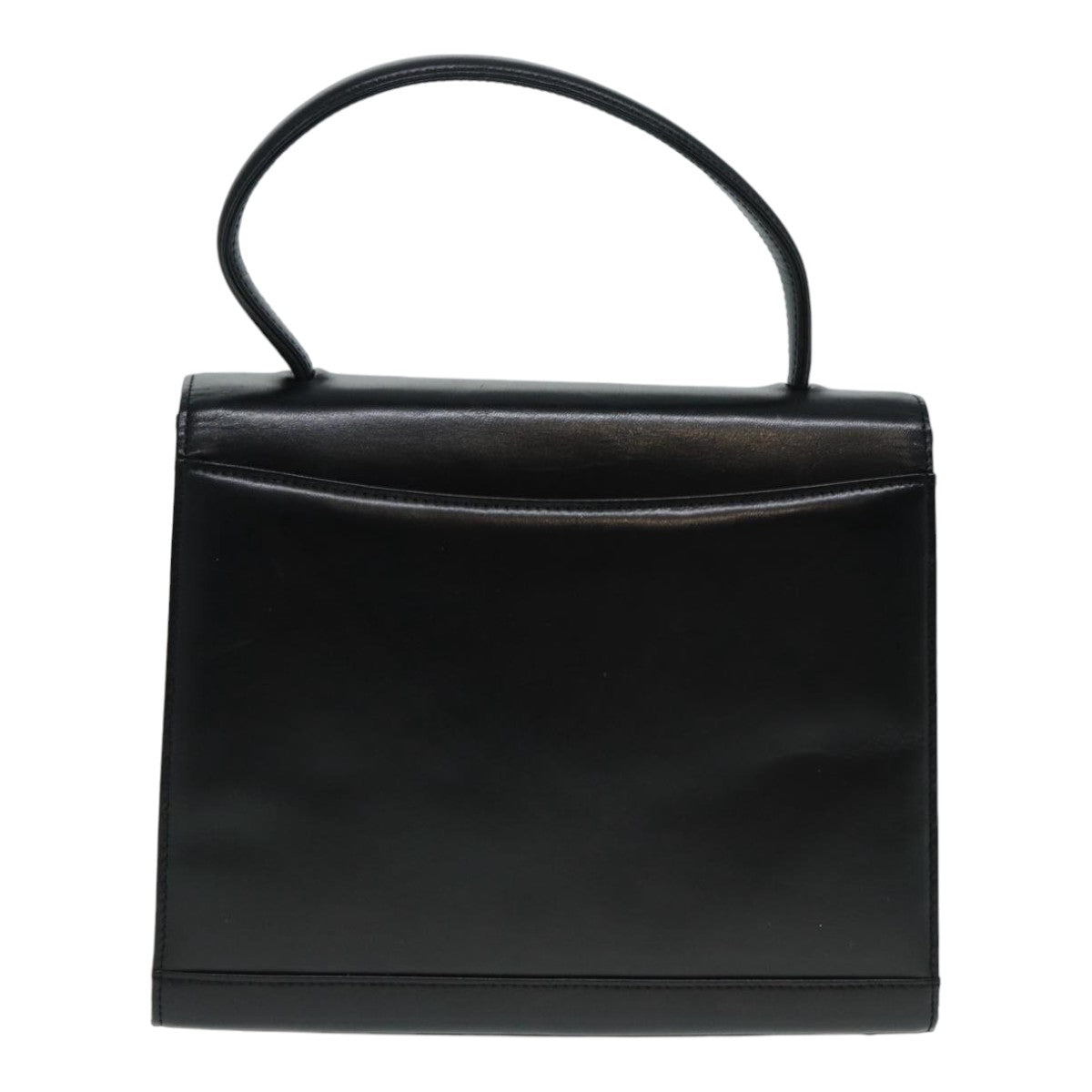 GIVENCHY Hand Bag Leather Black Silver Auth bs17693