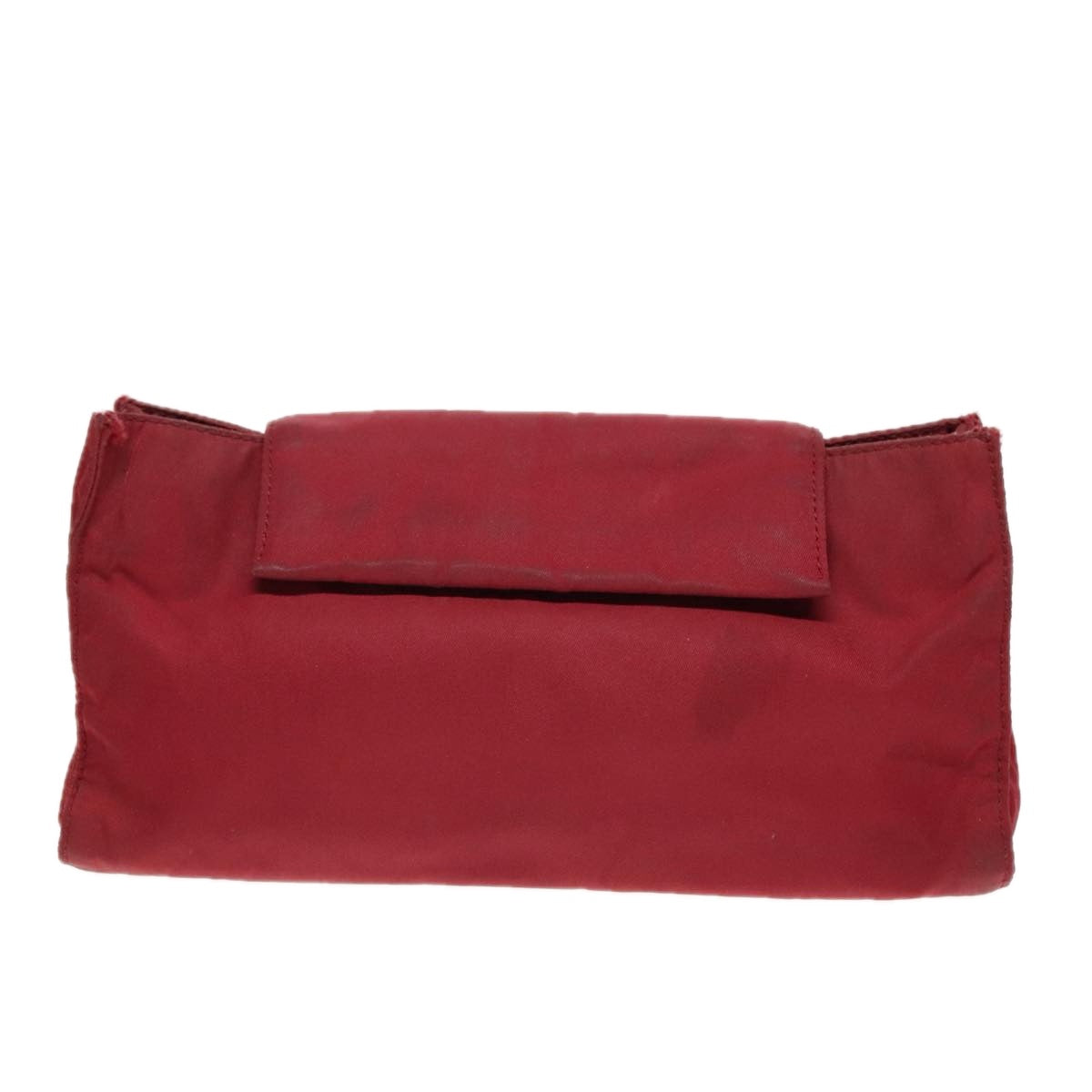 PRADA Pouch Nylon Red Silver Auth bs17748 - 0