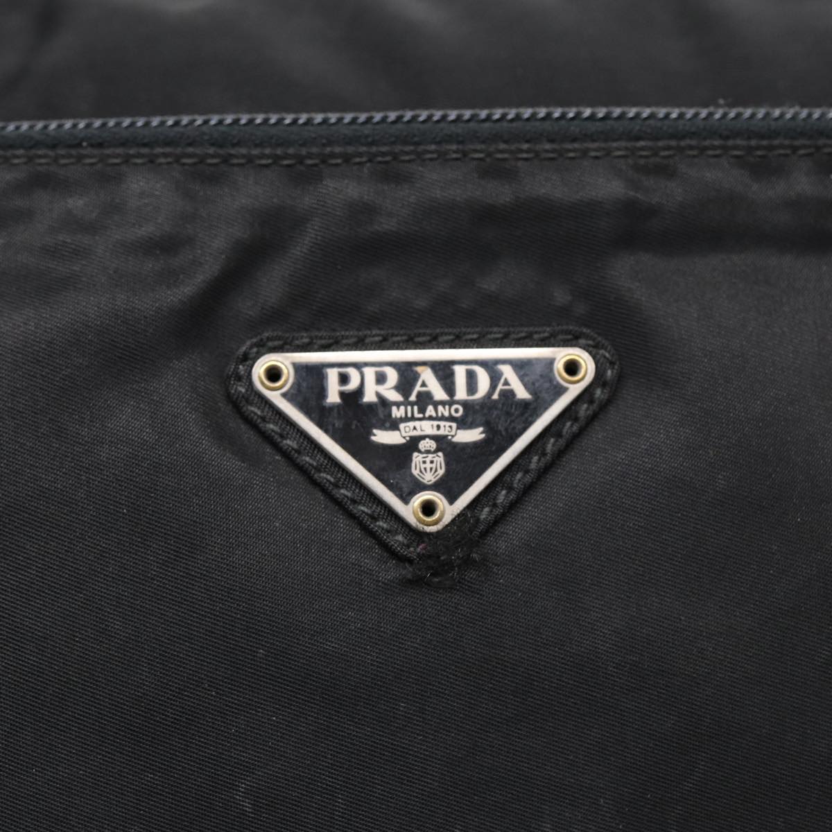 PRADA Shoulder Bag Nylon Black Silver Auth bs17764