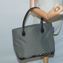 Burberrys Nova Check Blue Label Hand Bag Canvas Khaki Auth bs17782-23