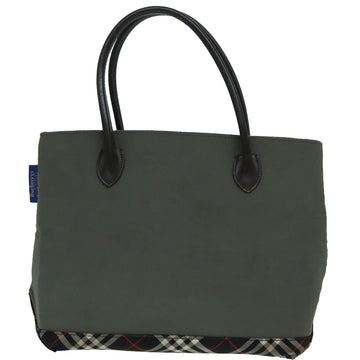 Burberrys Nova Check Blue Label Hand Bag Canvas Khaki Auth bs17782 - 0