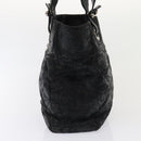 CHANEL Paris Biarritz MM Tote Bag Coated Canvas Black Silver CC Auth bs17785-3