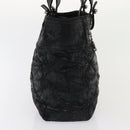 CHANEL Paris Biarritz MM Tote Bag Coated Canvas Black Silver CC Auth bs17785-4