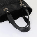 CHANEL Paris Biarritz MM Tote Bag Coated Canvas Black Silver CC Auth bs17785-7