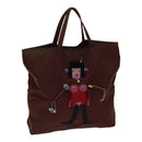 PRADA robot Hand Bag Nylon Brown Auth bs17789-1