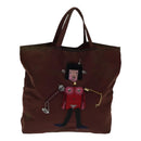PRADA robot Hand Bag Nylon Brown Auth bs17789-20