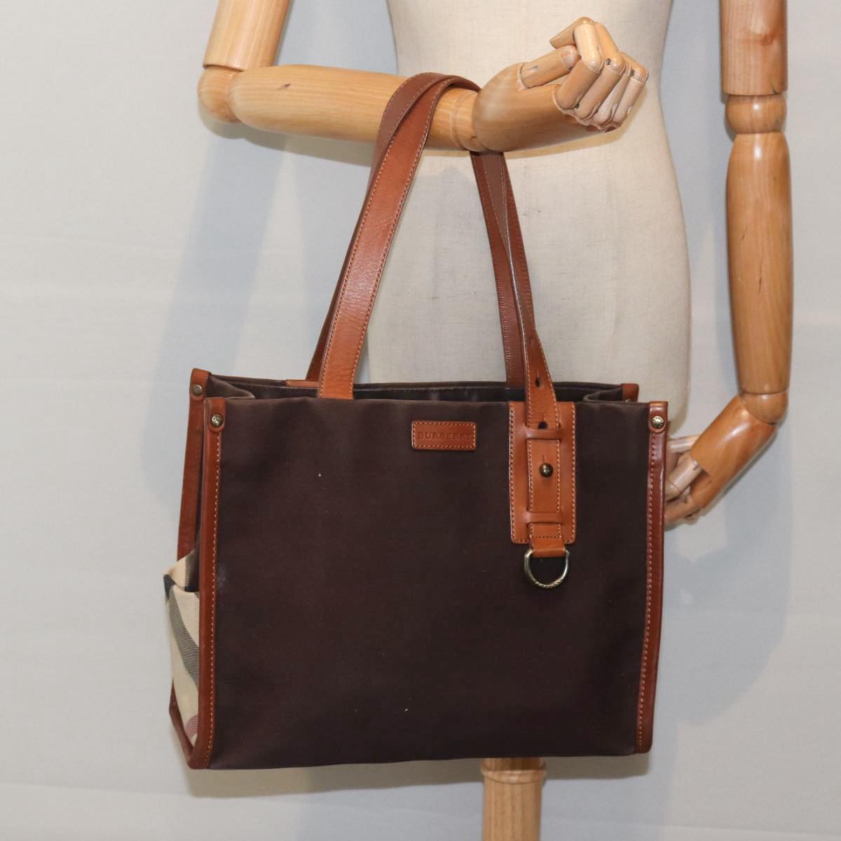 BURBERRY Tote Bag Canvas Brown Auth bs17820