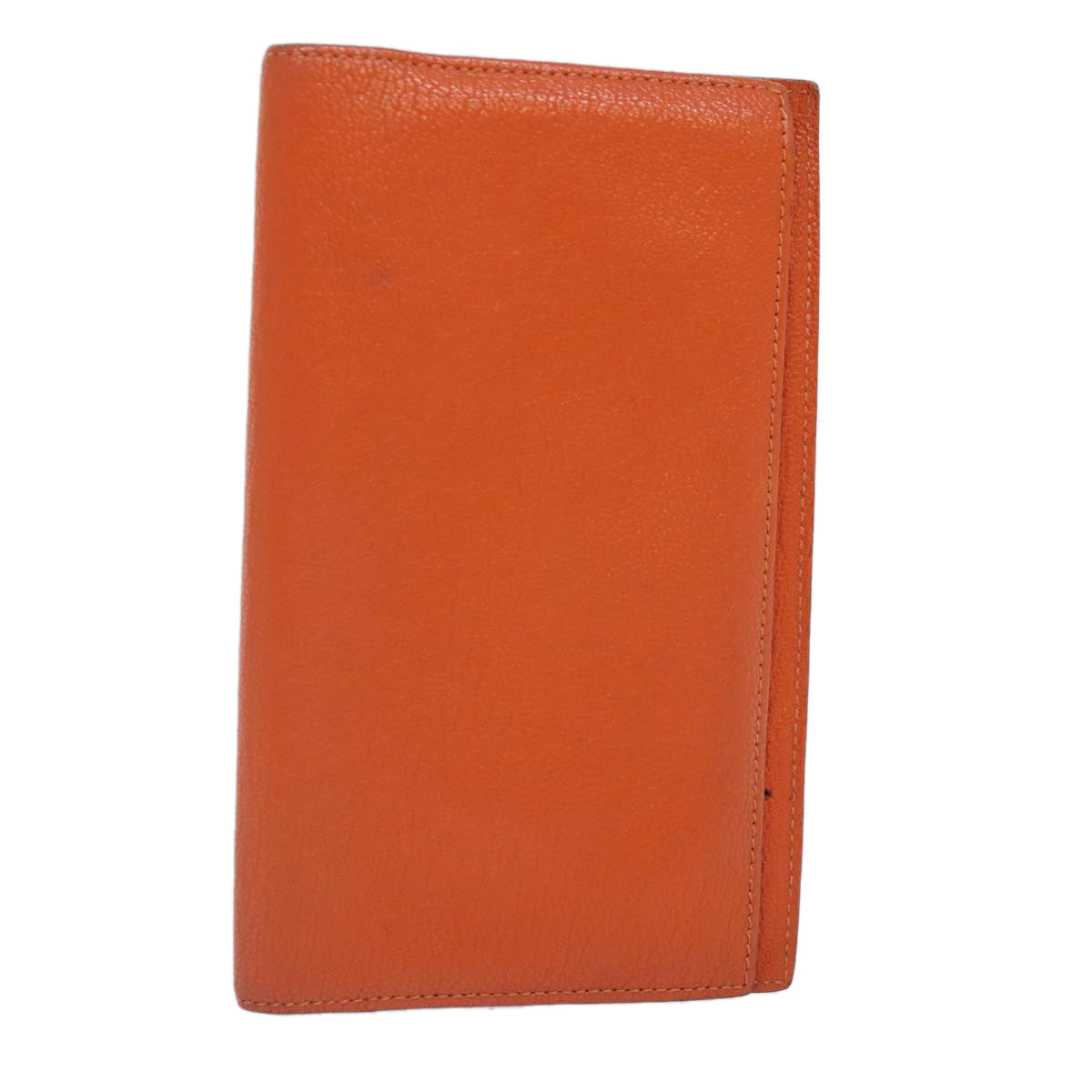 HERMES Agenda Vision Day Planner Cover Leather Orange Silver Auth bs17846