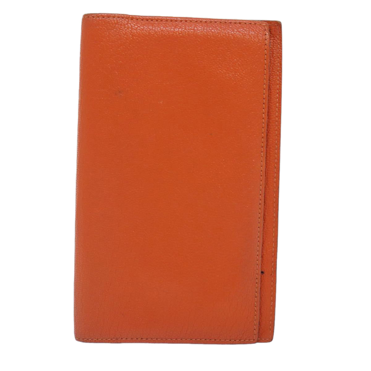 HERMES Agenda Vision Day Planner Cover Leather Orange Silver Auth bs17846