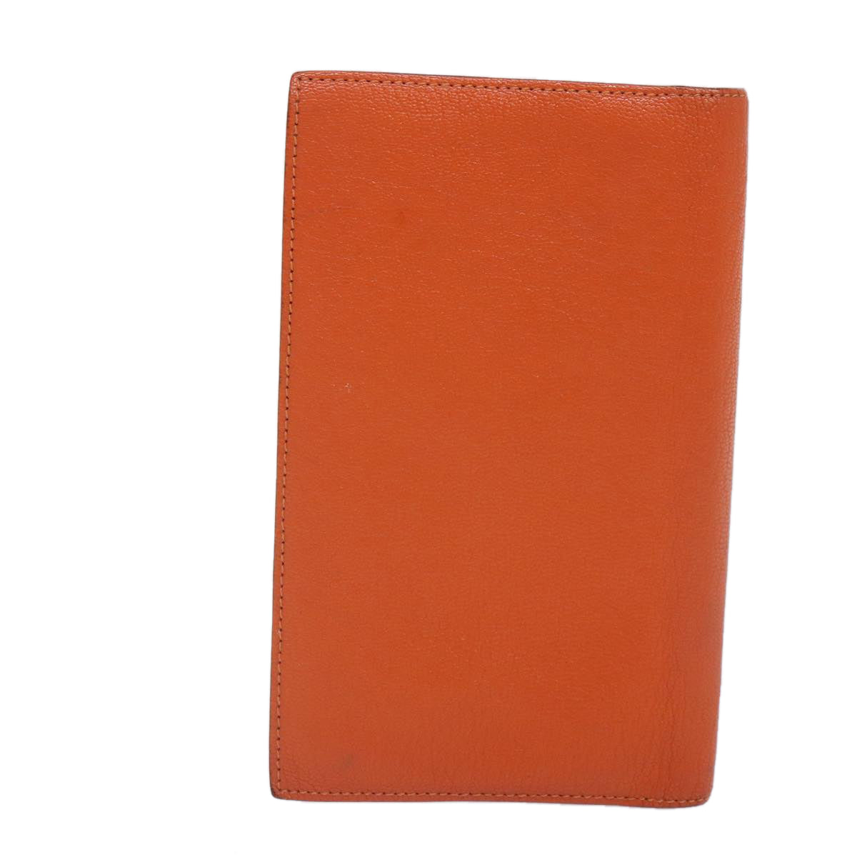 HERMES Agenda Vision Day Planner Cover Leather Orange Silver Auth bs17846 - 0