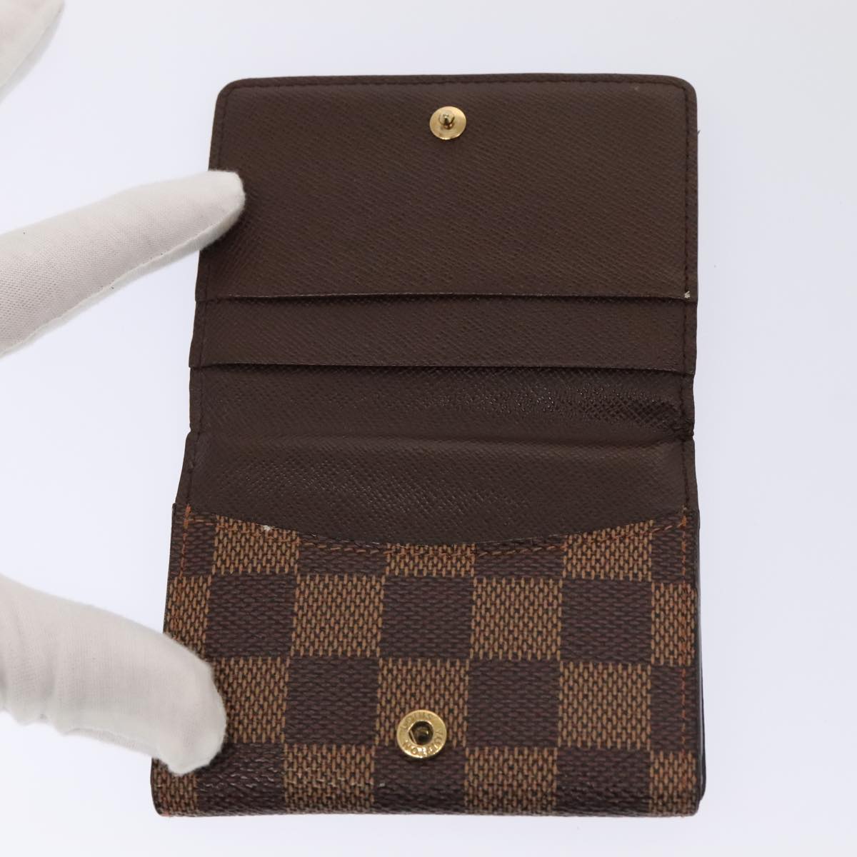 LOUIS VUITTON Damier Ebene Ludlow Coin Purse N62925 LV Auth bs17850