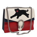 GUCCI Chain Dionysus Panther Shoulder Bag Leather Multicolor 403348 Auth bs17863V-1