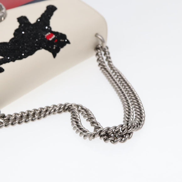 GUCCI Chain Dionysus Panther Shoulder Bag Leather Multicolor 403348 Auth bs17863V