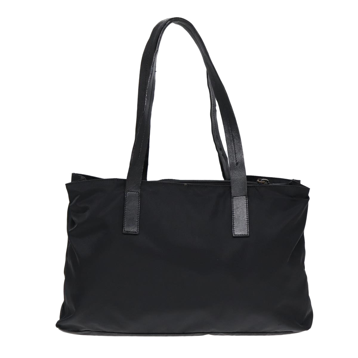 PRADA Tote Bag Nylon Silver Black Auth bs17867 - 0