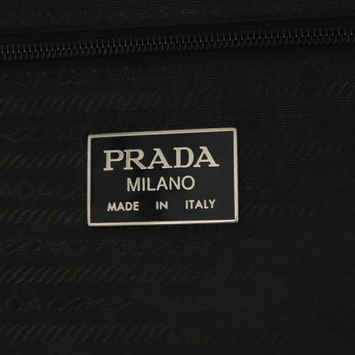 PRADA Hand Bag Nylon 2way Black Silver Auth bs17871