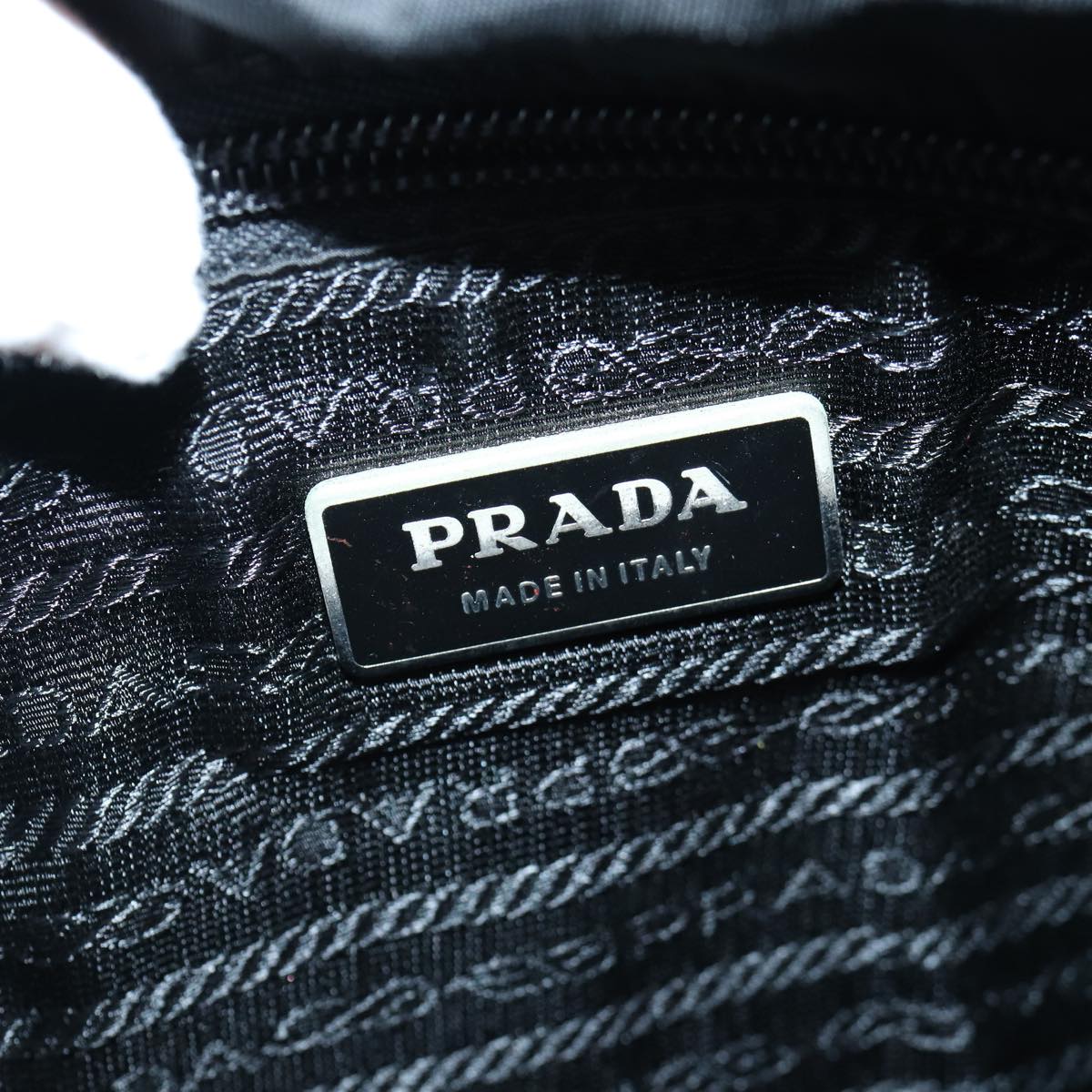 PRADA Shoulder Bag Nylon Black Silver Auth bs17880