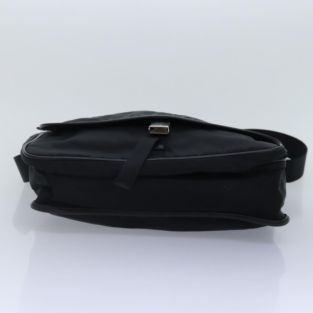 PRADA Shoulder Bag Nylon Black Silver Auth bs17880