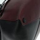 PRADA Hand Bag Leather Wine Red Silver Auth bs17882-9