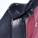 PRADA Hand Bag Leather Wine Red Silver Auth bs17882-21