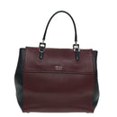 PRADA Hand Bag Leather Wine Red Silver Auth bs17882-2