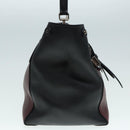 PRADA Hand Bag Leather Wine Red Silver Auth bs17882-4