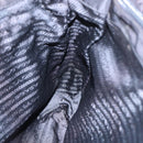 PRADA Tote Bag Nylon Silver Black Auth bs17886-20