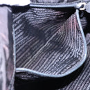 PRADA Tote Bag Nylon Silver Black Auth bs17886-22