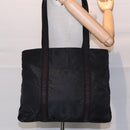 PRADA Tote Bag Nylon Silver Black Auth bs17886-25