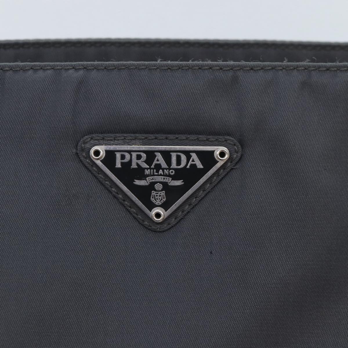 PRADA Tote Bag Nylon Gray Silver Auth bs17910