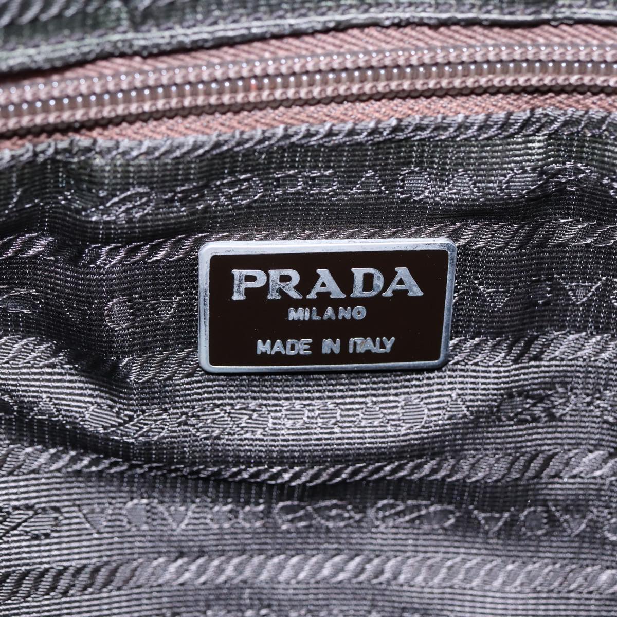 PRADA Shoulder Bag Nylon Green Silver Auth bs17911