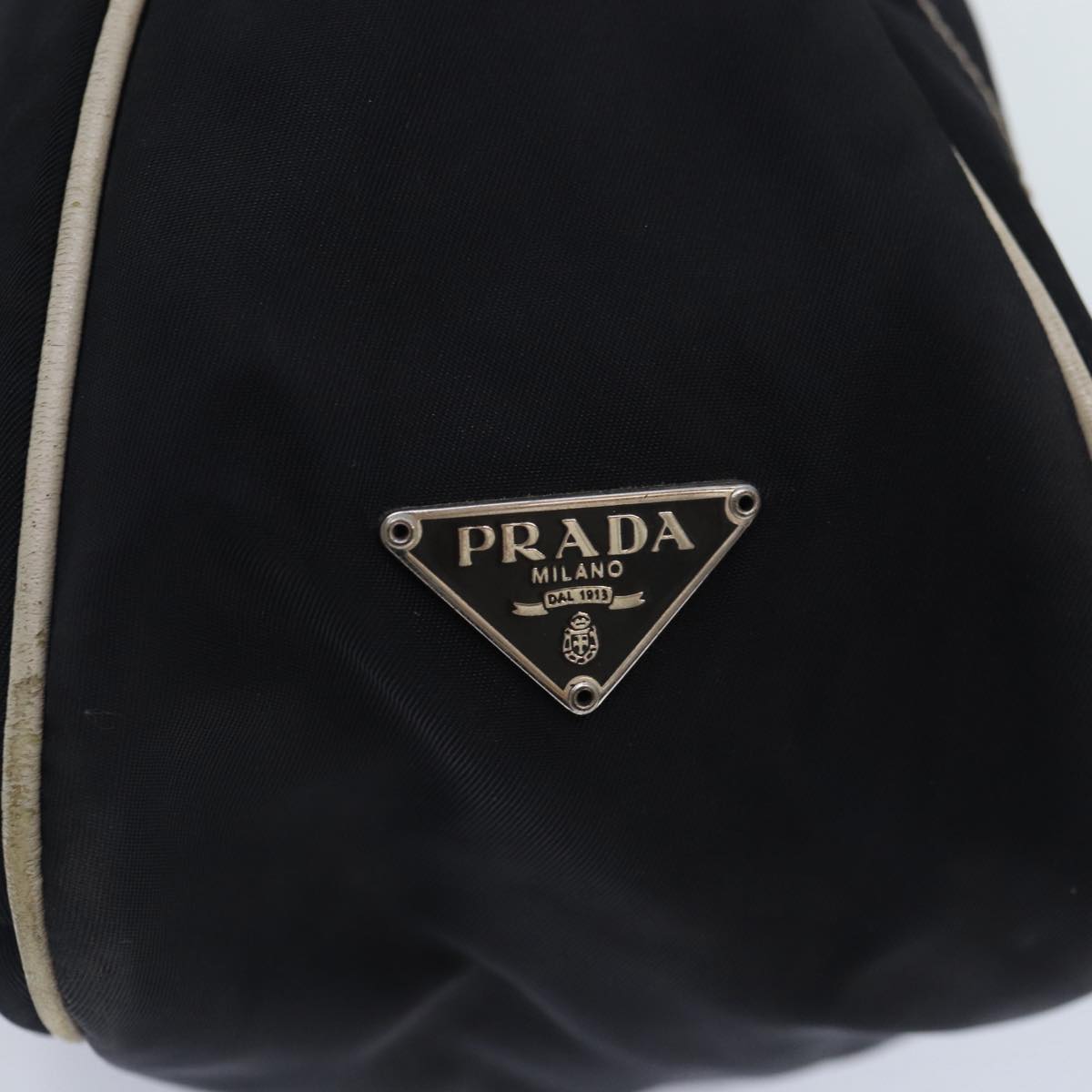 PRADA Shoulder Bag Nylon Black Silver Auth bs17913