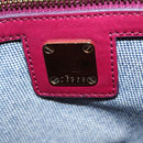 MCM Hand Bag Leather 2way Pink Gold Auth bs17935-12