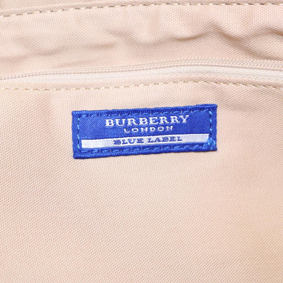 BURBERRY Blue Label Tote Bag Canvas White Orange Auth bs17936