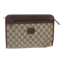 GUCCI GG Supreme Clutch Bag PVC Beige 014 115 6863 Auth bs17950-1