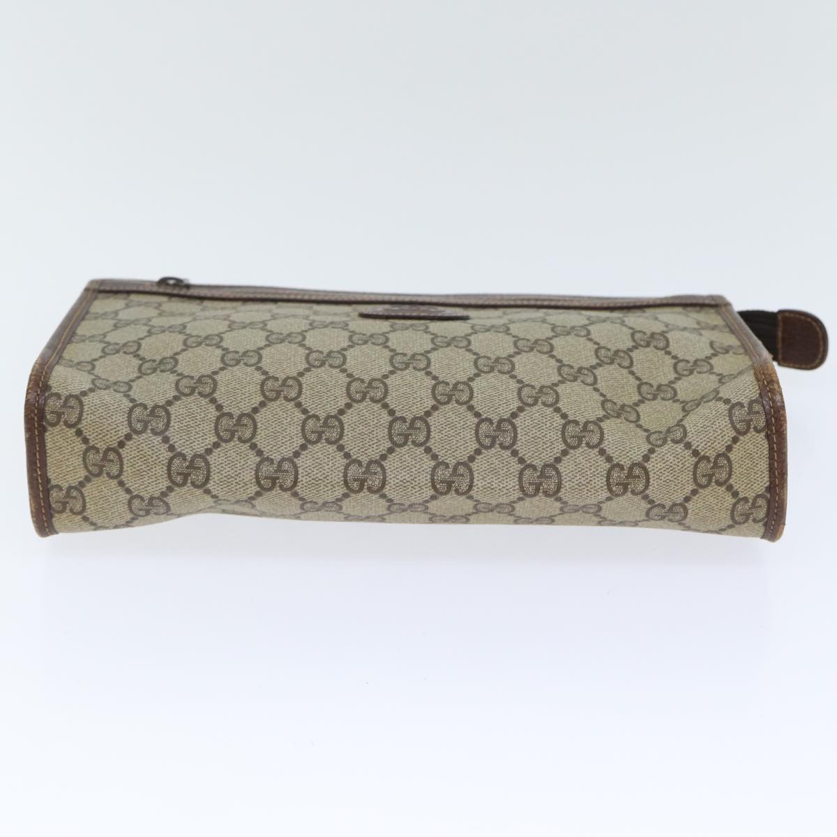 GUCCI GG Supreme Clutch Bag PVC Beige 014 115 6863 Auth bs17950