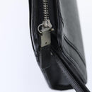 BURBERRY Clutch Bag Leather Black Silver Auth bs17954-10